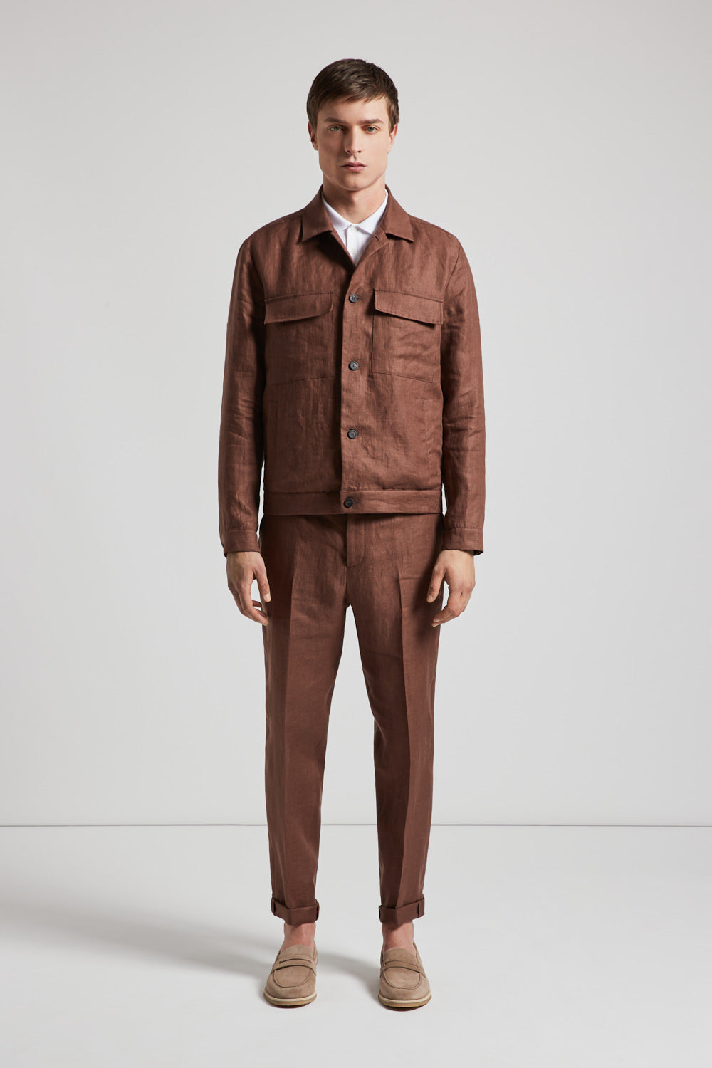 Tシャツ・カットソー PESERICO Overshirt in lightweight stretch cotton canvas Peserico Men Overshirt In Lightweight Stretch Cotton Canvas