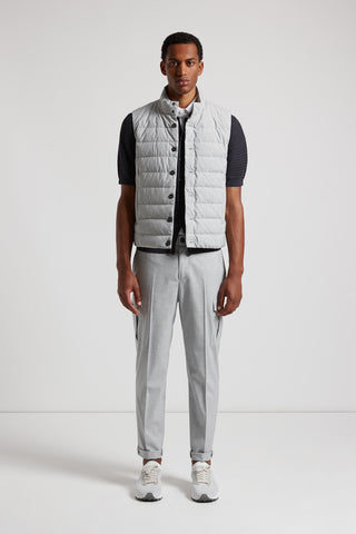 Down waistcoat and technical viscose