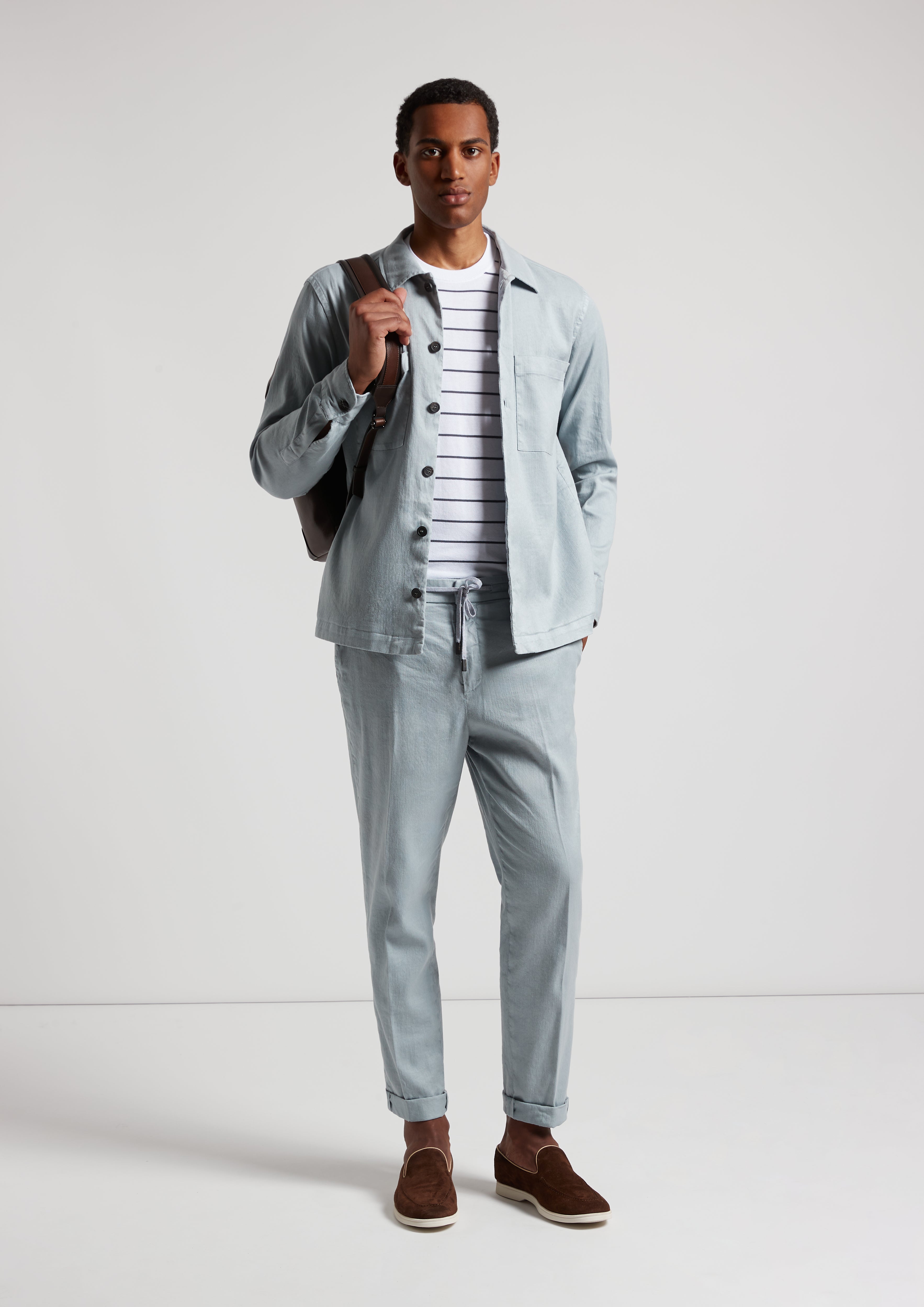 Tシャツ・カットソー PESERICO Overshirt in lightweight stretch cotton canvas Peserico Men Overshirt In Lightweight Stretch Cotton Canvas