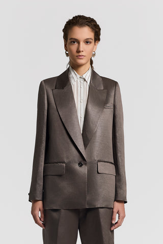 Glazed linen-blend blazer