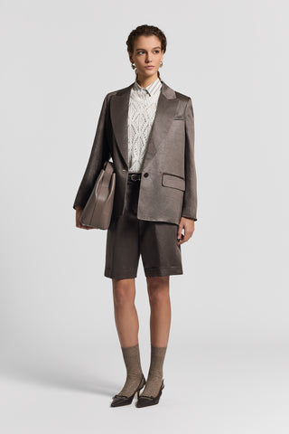 Glazed linen-blend blazer