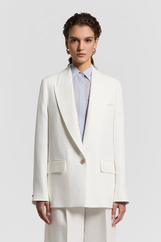 Pure linen gabardine blazer
