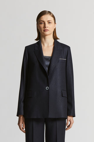 Lurex wool flannel blazer