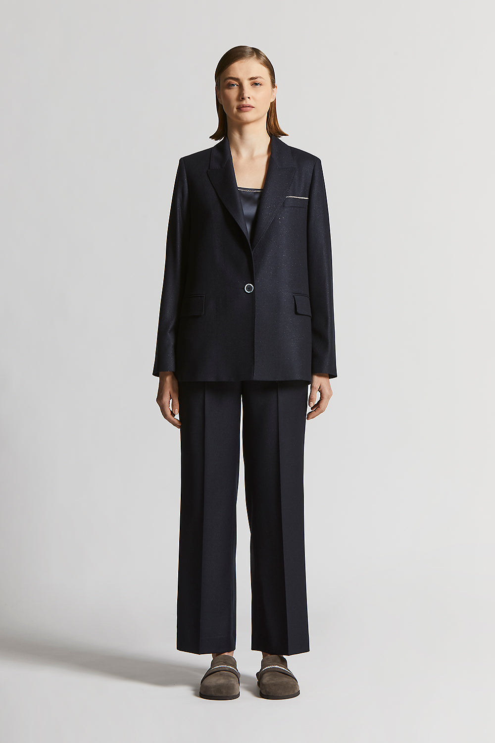 ジャケット PESERICO Lurex single-breasted blazer (A01137D03359 962) Lurex wool flannel blazer | Peserico US