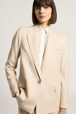Wool flannel and lurex single-breasted blazer