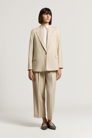 Wool flannel and lurex single-breasted blazer