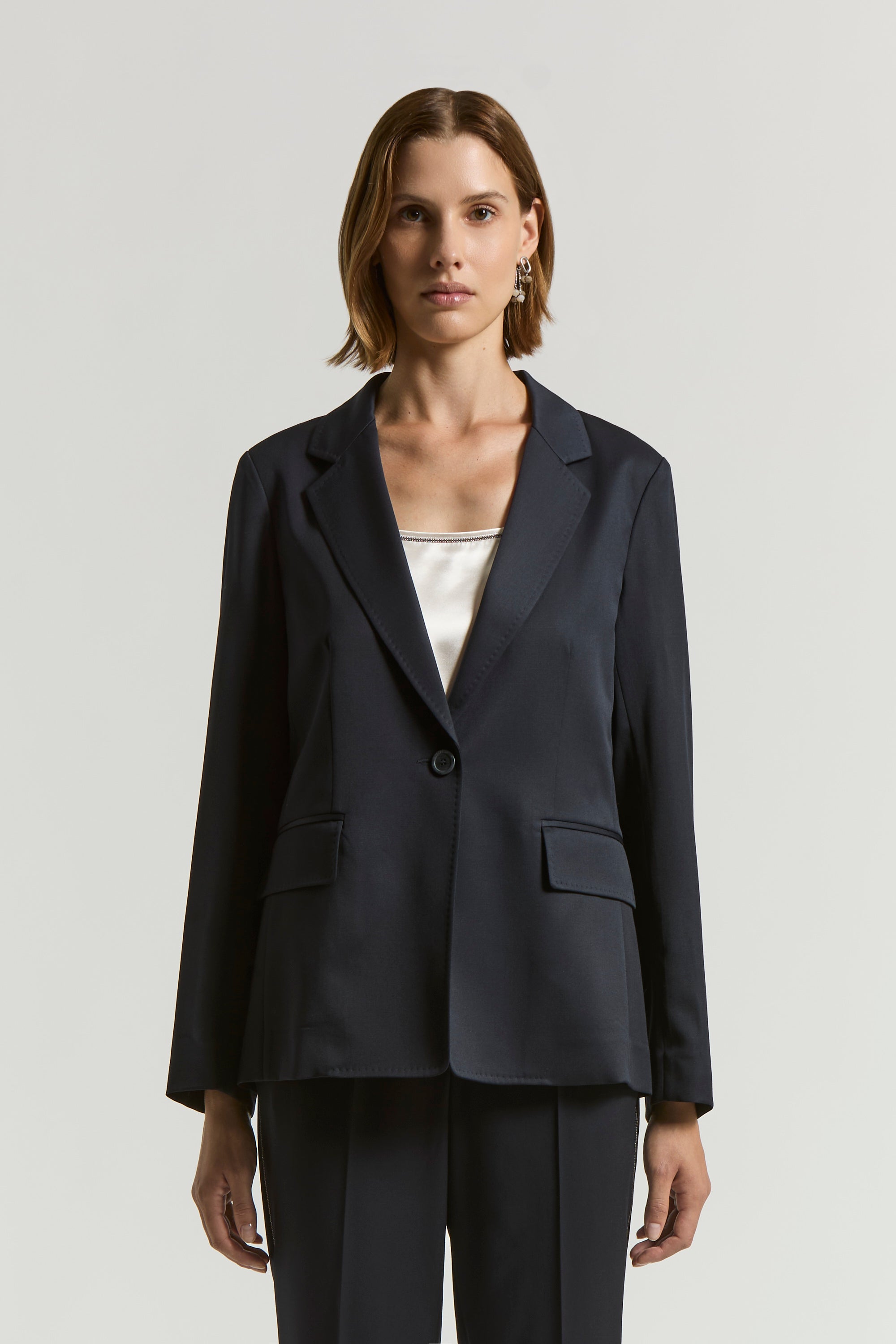 Single-breasted blazer in pure linen gabardine | Peserico US