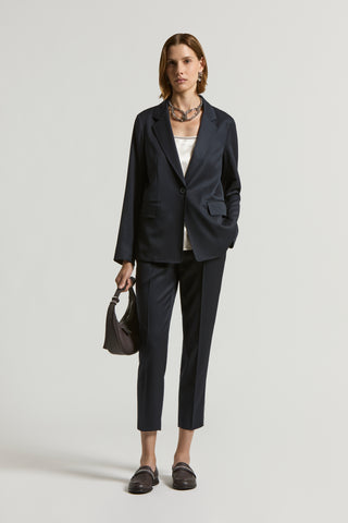 Pure wool gabardine trousers