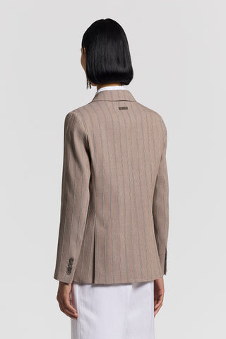 Linen/cotton twill pinstripe blazer