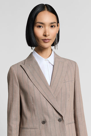 Linen/cotton twill pinstripe blazer