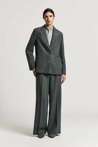 Velvet and lurex single-breasted blazer