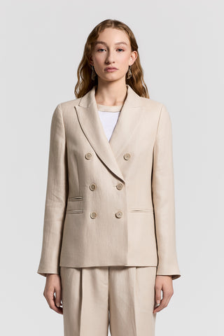 Pure linen gabardine blazer