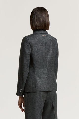 Wool and lurex double-breasted wool blazer