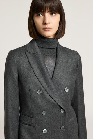 Wool and lurex double-breasted wool blazer