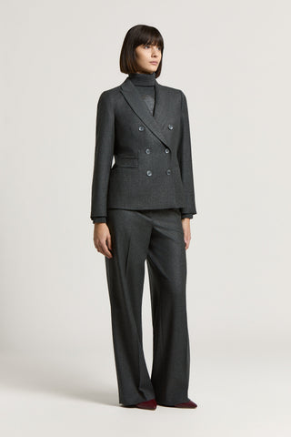 Wool and lurex double-breasted wool blazer