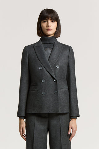 Wool and lurex double-breasted wool blazer