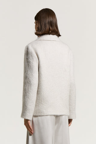 Single-breasted blazer in carded mohair-blend bouclé
