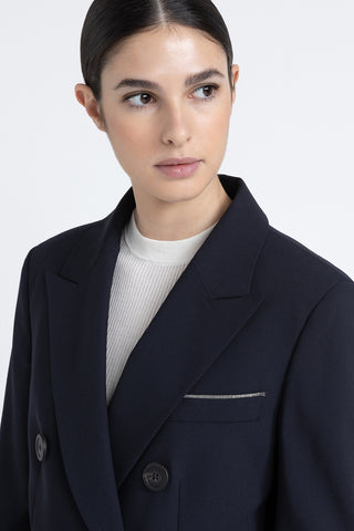 Double-breasted blazer in technical wool