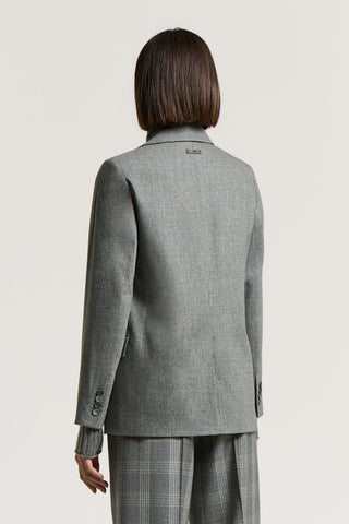 Wool and cashmere single-breasted blazer