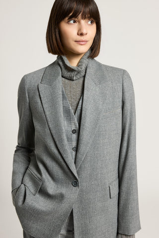 Wool and cashmere single-breasted blazer