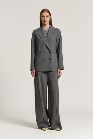 Two-way stretch wool palazzo trousers