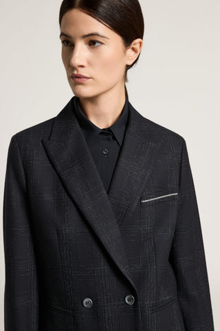 Wool and lurex double-breasted wool blazer