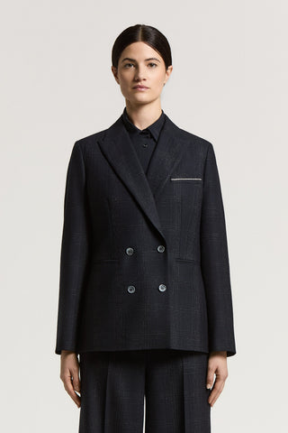 Wool and lurex double-breasted wool blazer