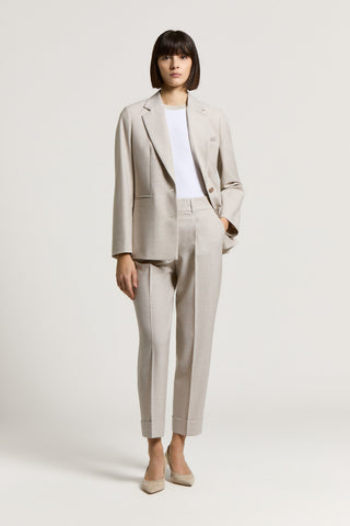 Wool, viscose, and lurex single-breasted blazer