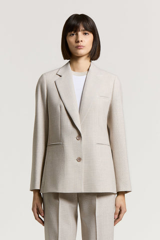 Wool, viscose, and lurex single-breasted blazer