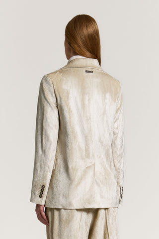 Velvet single-breasted blazer