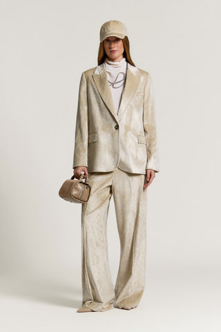 Velvet single-breasted blazer