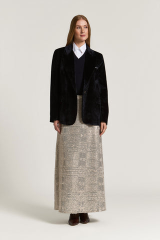 Velvet single-breasted blazer