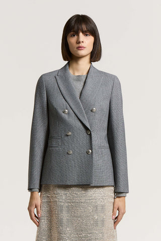 Double-breasted viscose wool blazer