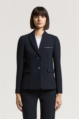 Compact two-way stretch technical fabric blazer