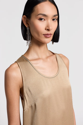 Long fluid hammered satin dress