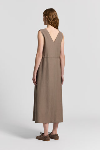 peserico linen dress Sleeveless pure linen dress | Camellia yellow