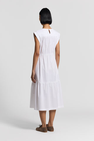 Technical cotton midi dress