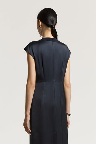Viscose satin midi dress