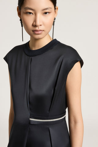 Viscose satin midi dress