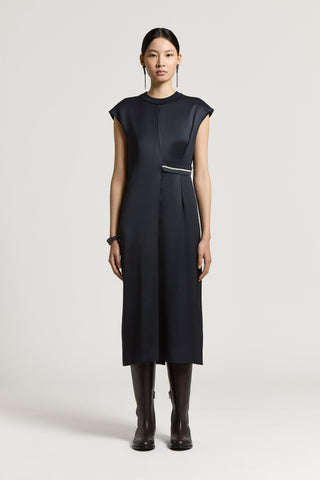 Viscose satin midi dress