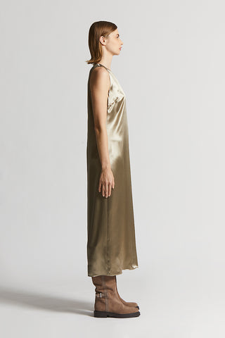 Shiny viscose satin dress