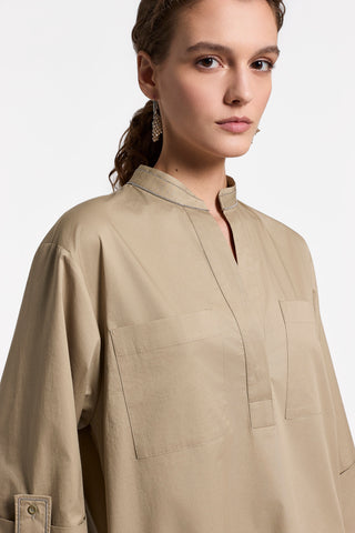 Sail-hand cotton midi dress