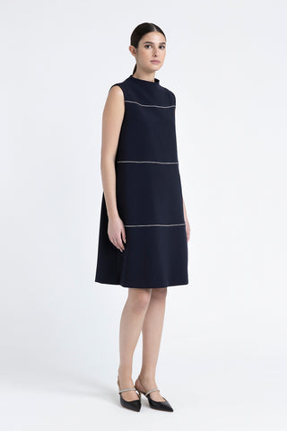 A-line midi dress with Punto Luce