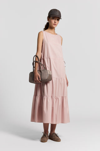 Ruffled sail-hand cotton dress