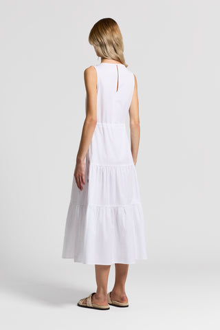 Ruffled sail-hand cotton dress