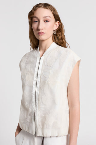 Tulle vest with embroidery