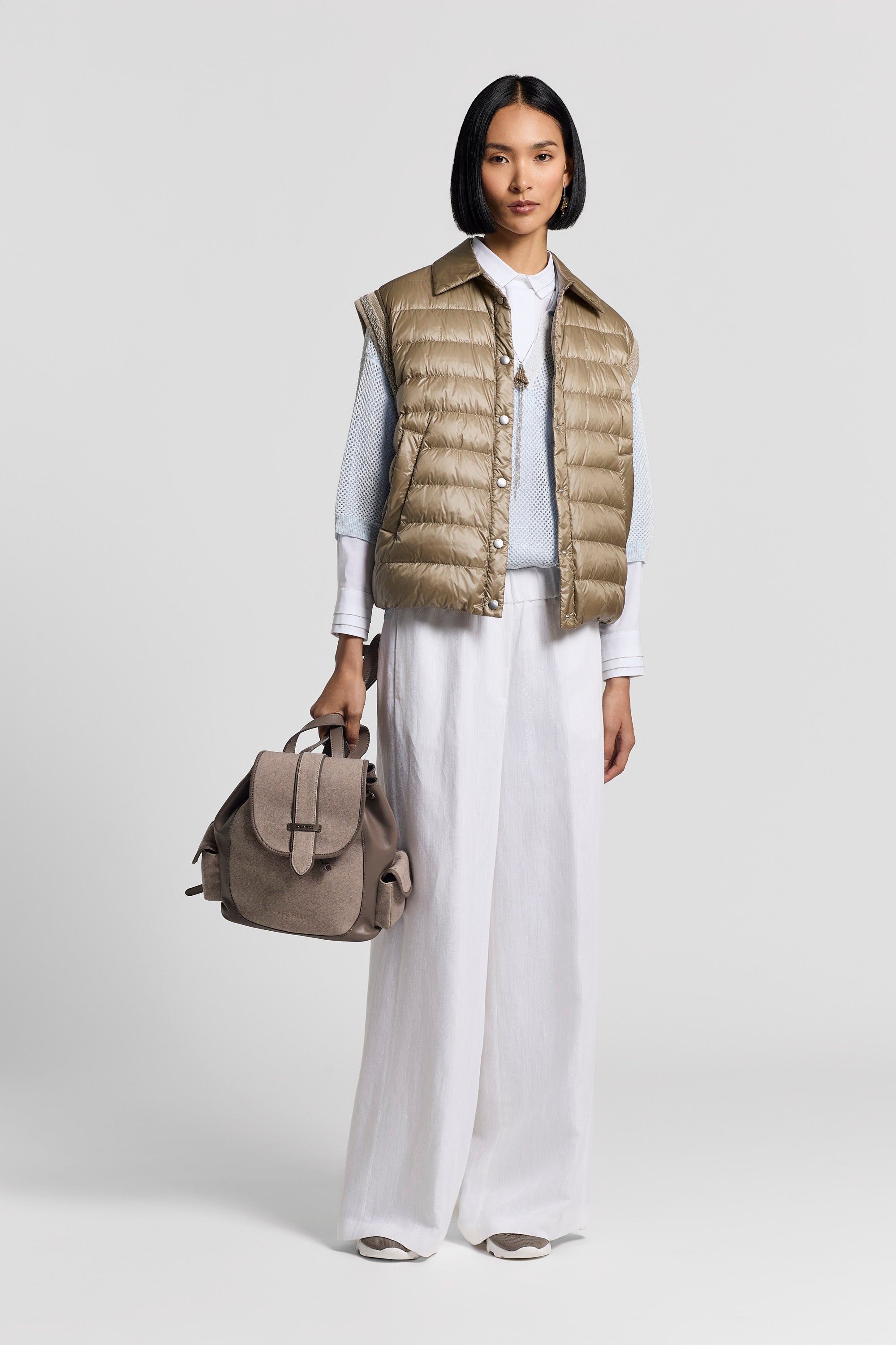 Viscose linen herringbone trousers | Peserico US