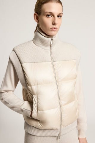 Wool, cashmere and lamé vest