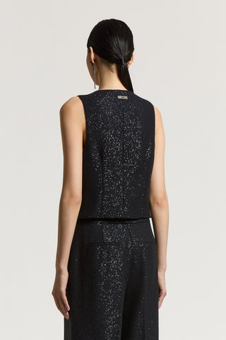 Wool and sequin vest