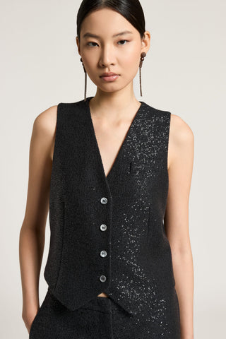 Wool and sequin vest